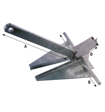 Galvanized steel plate anchor Type 'Danforth'